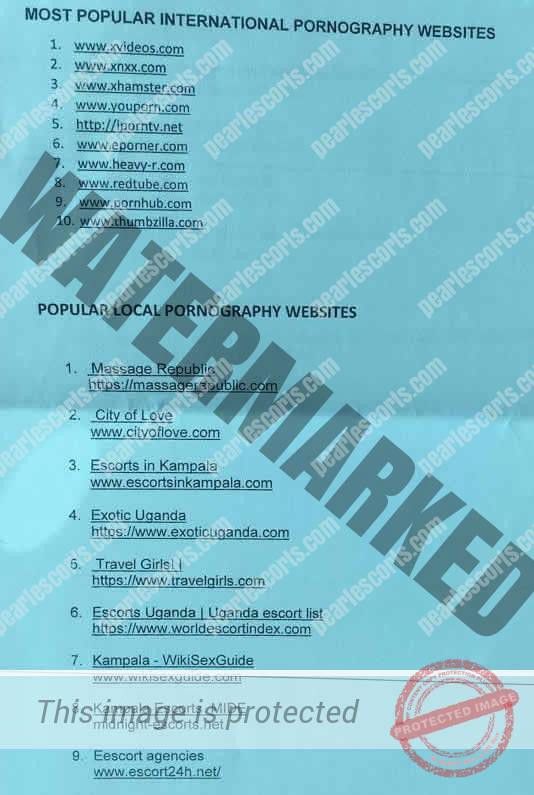 Uganda's Blocked Adult Sites on a Sheet of Paper, on a Previous Event